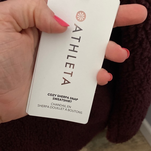 Athleta Cozy Sherpa Snap Sweatshirt - Picture 7 of 10